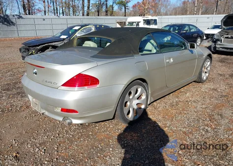 2004 BMW 645Ci из США, поврежденный, VIN WBAEK734X4B322756